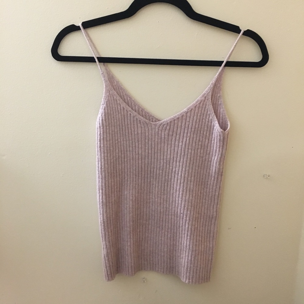 Pink knit tank top